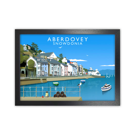 Aberdovey Snowdonia Framed Digital Art Print by Richard O'Neill Black Grain