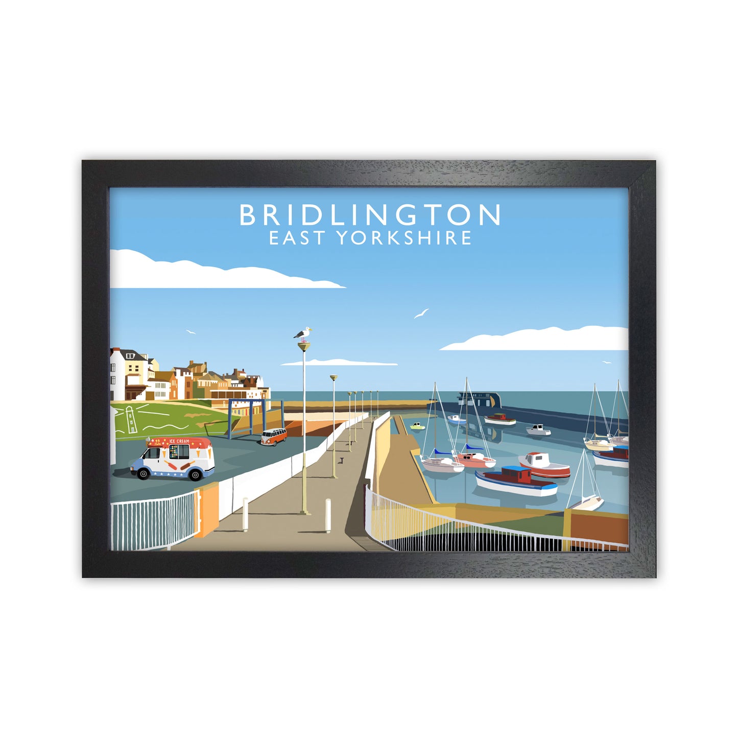 Bridlington East Yorkshire Art Print by Richard O'Neill Black Grain