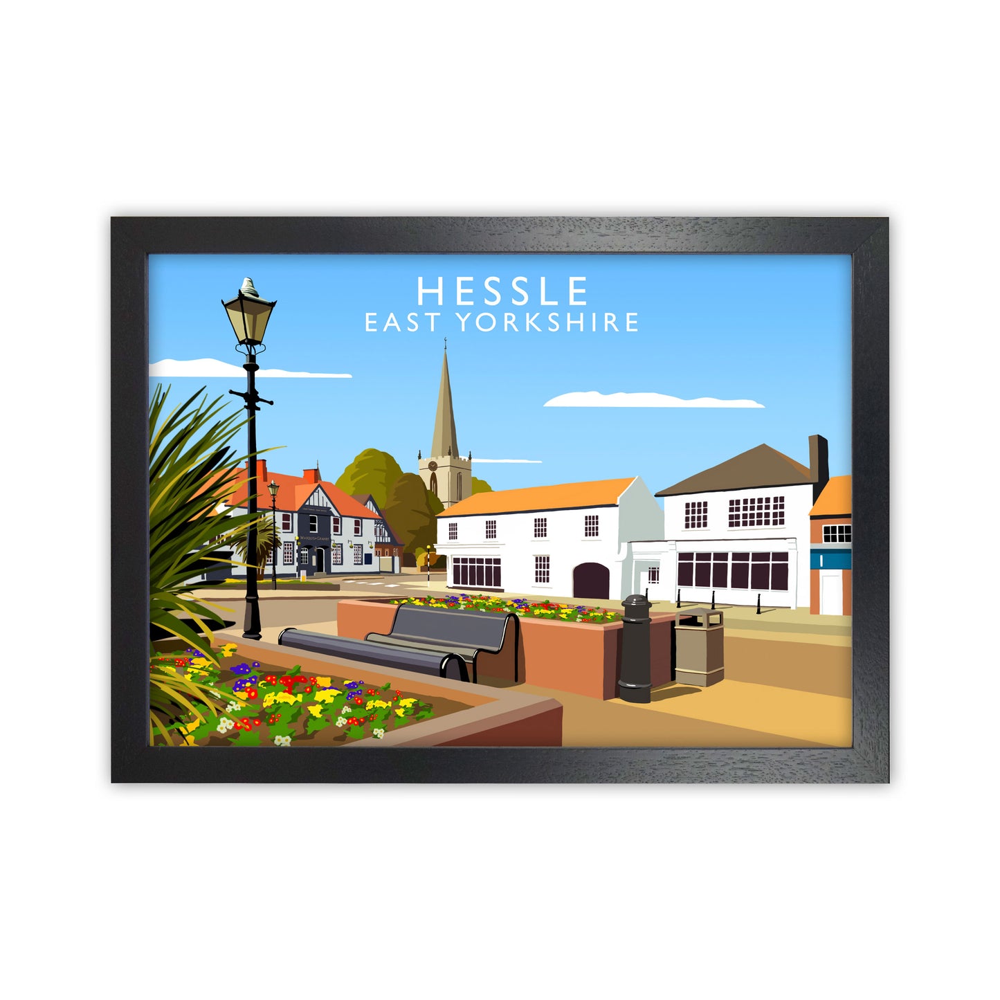 Hessle East Yorkshire Framed Digital Art Print by Richard O'Neill Black Grain