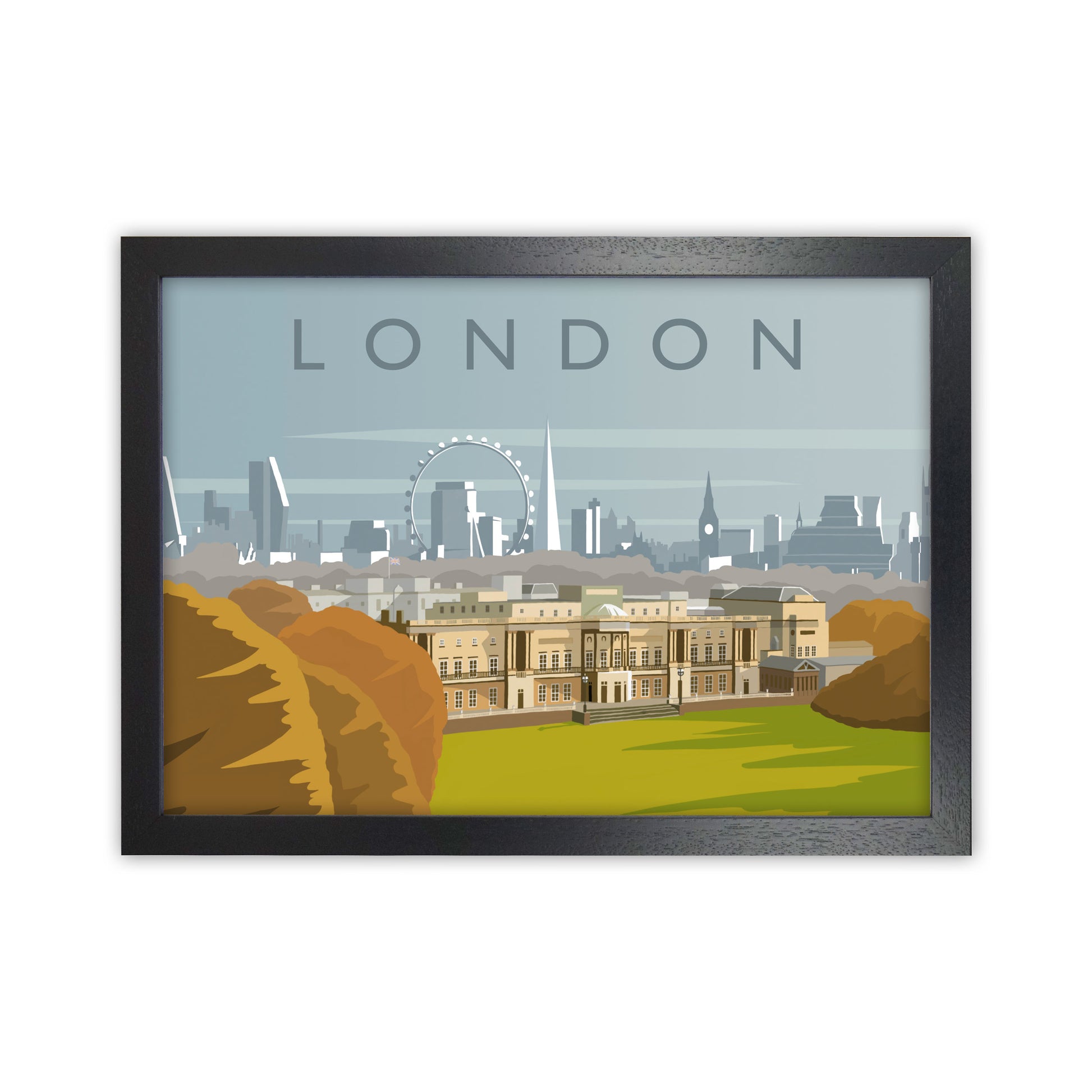 London Art Print by Richard O'Neill Black Grain