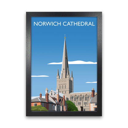 Norwich Cathedral Portrait  Art Print by Richard O'Neill Black Grain