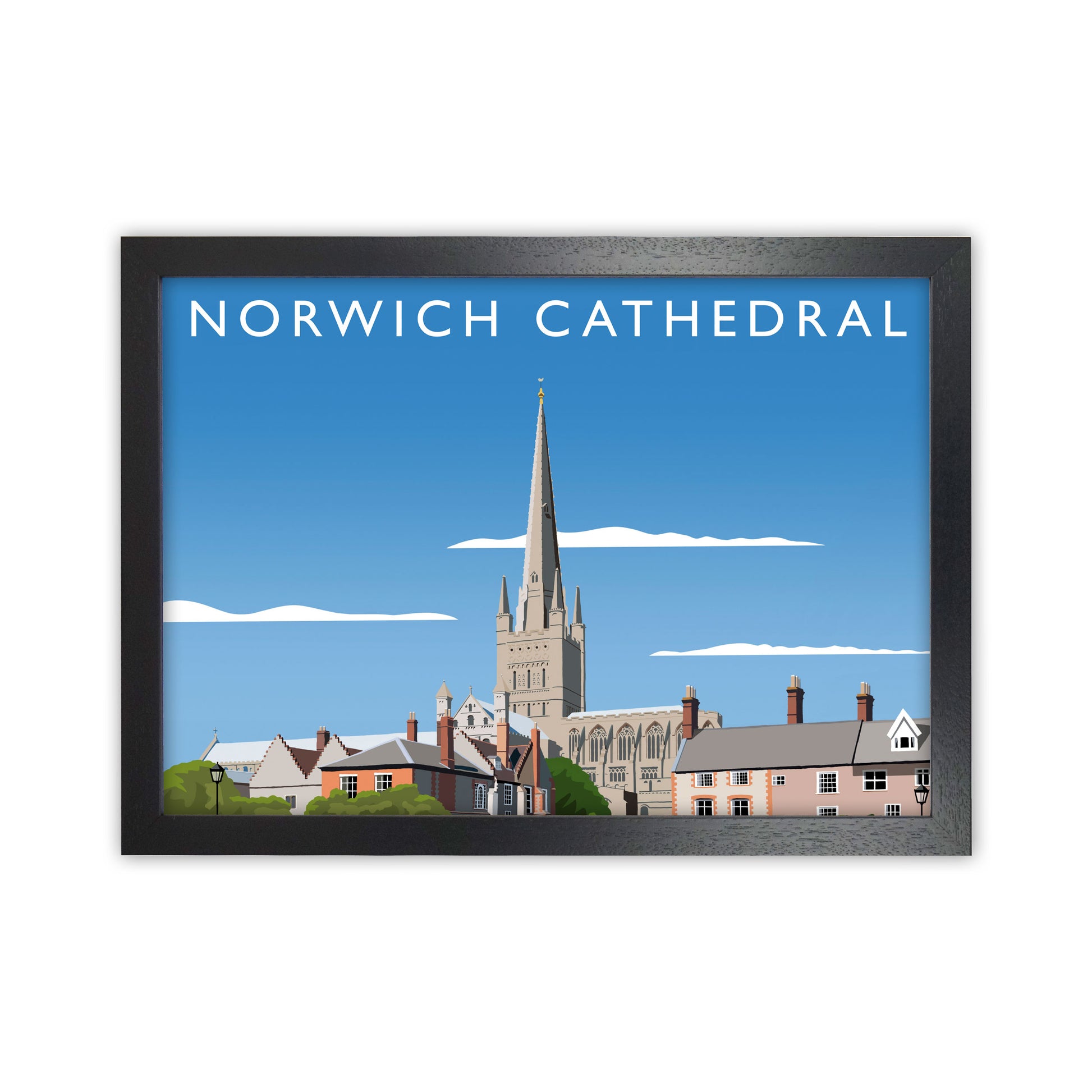 Norwich Cathedral Art Print by Richard O'Neill Black Grain