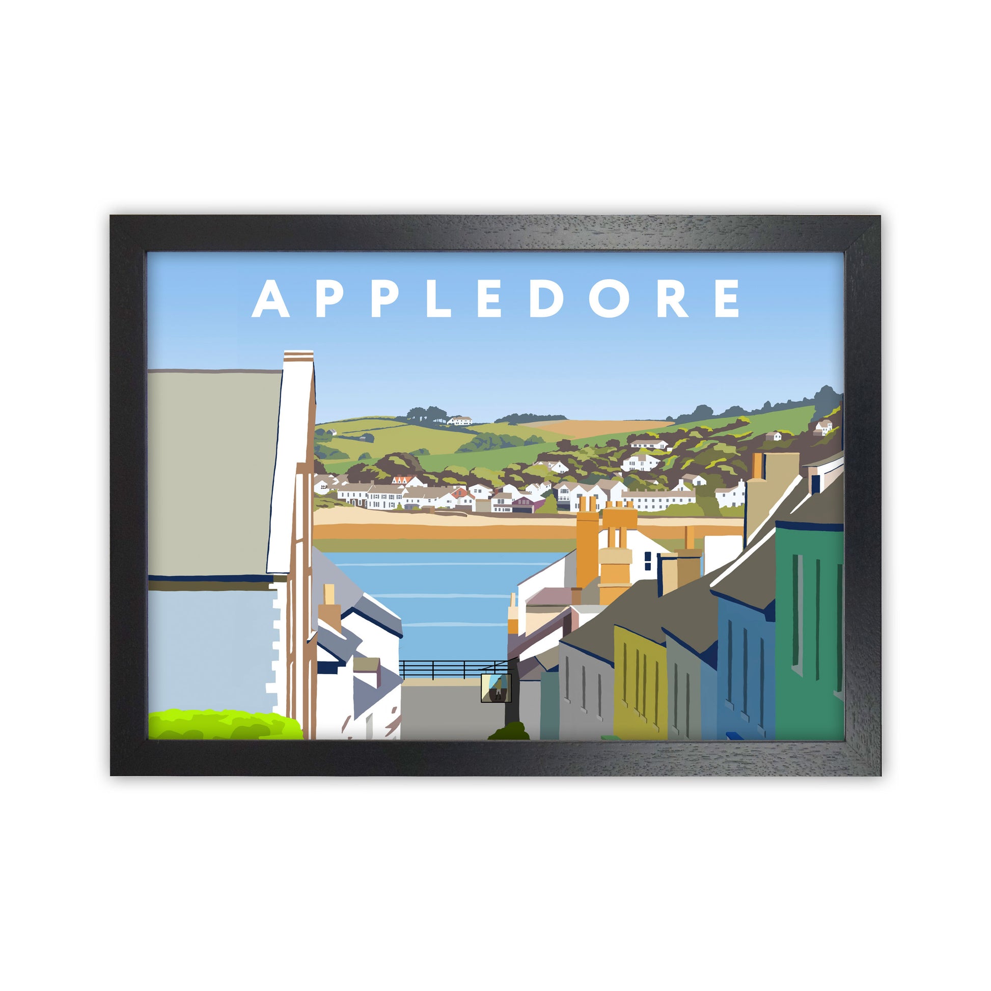 Appledore Art Print by Richard O'Neill Black Grain