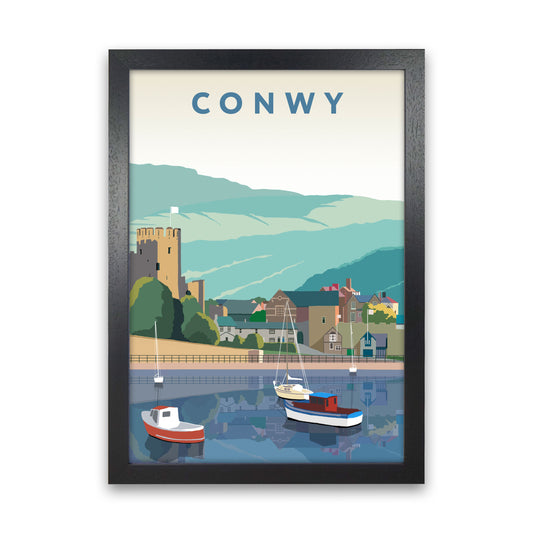 Conwy Art Portrait Print by Richard O'Neill Black Grain