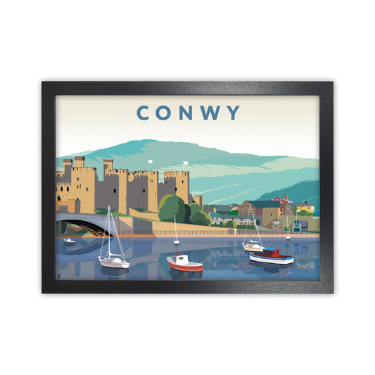 Conwy Art Print by Richard O'Neill Black Grain