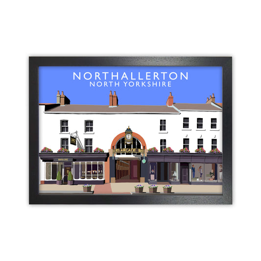 Northallerton North Yorkshire Travel Art Print by Richard O'Neill Black Grain