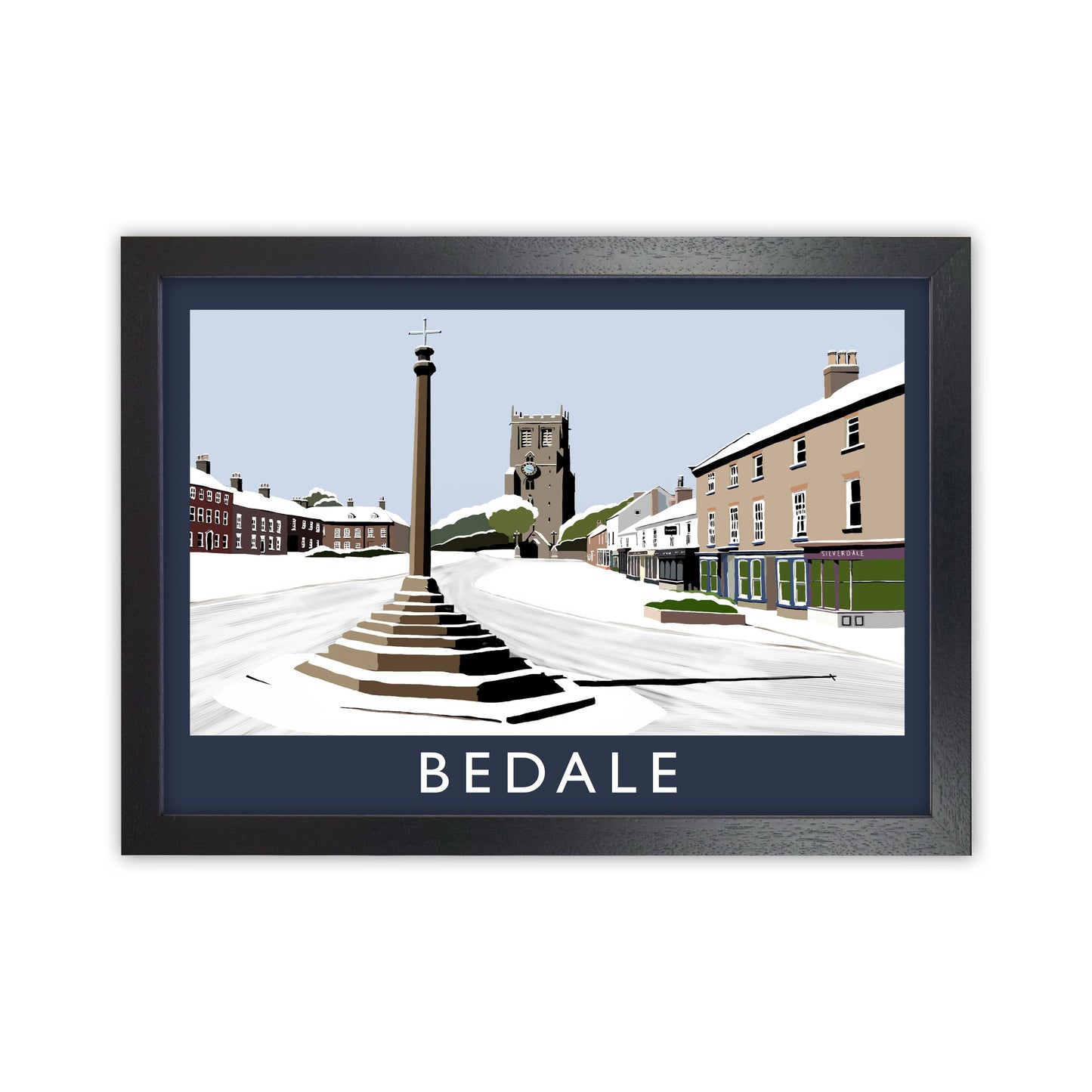 Bedale In Snow by Richard O'Neill Black Grain