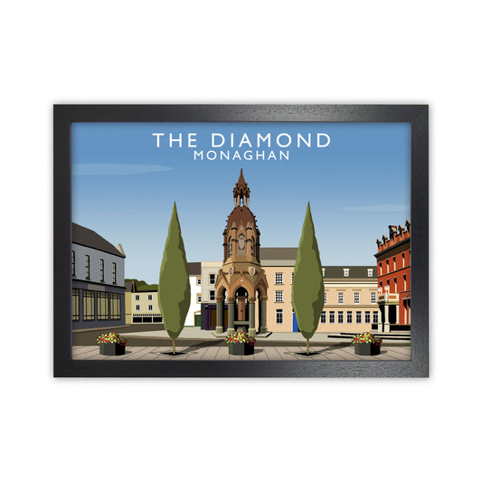 The Diamond Monaghan Travel Art Print by Richard O'Neill, Framed Wall Art Black Grain