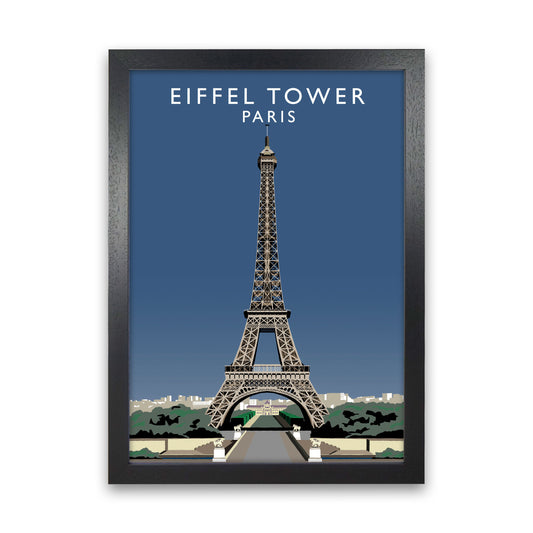 Eiffel Tower Portrait by Richard O'Neill Black Grain