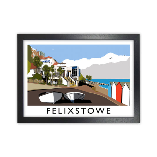 Felixstowe Framed Digital Art Print by Richard O'Neill Black Grain