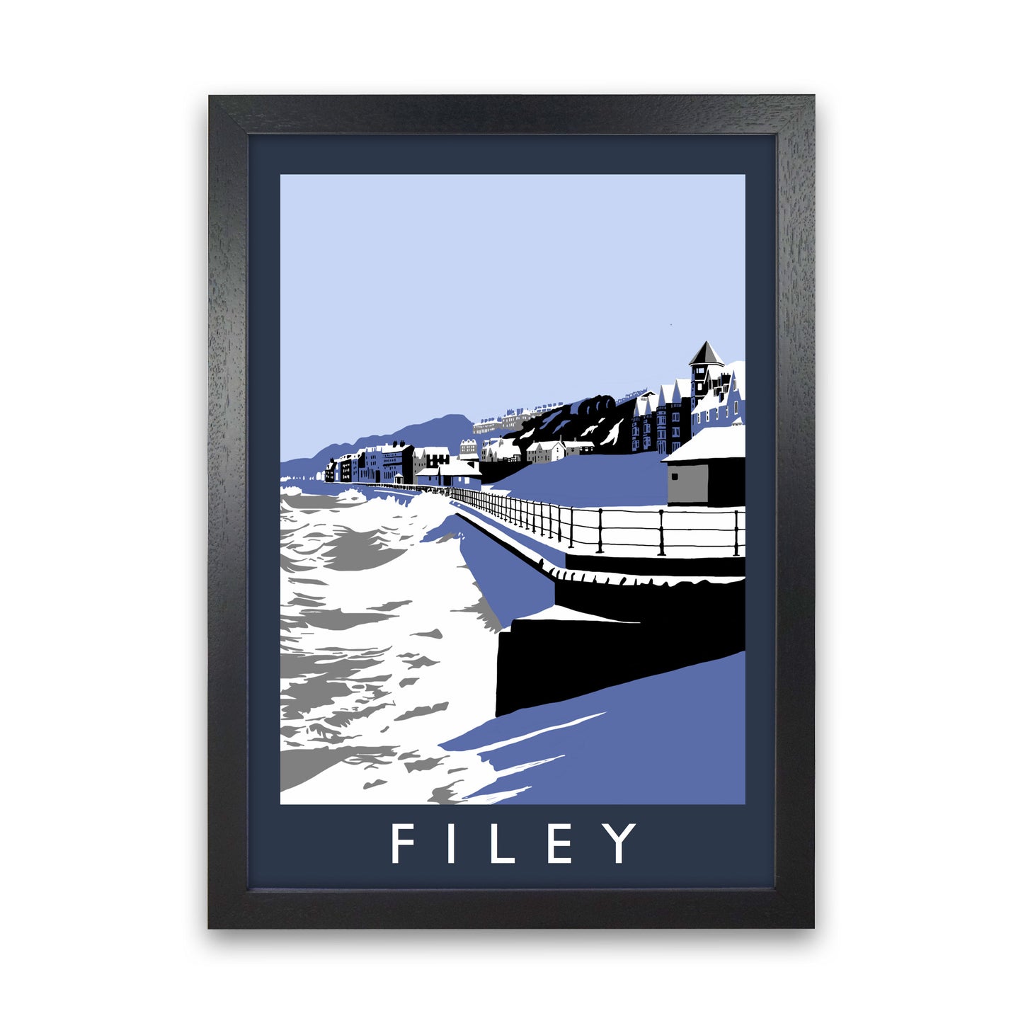 Filey Art Print by Richard O'Neill Black Grain