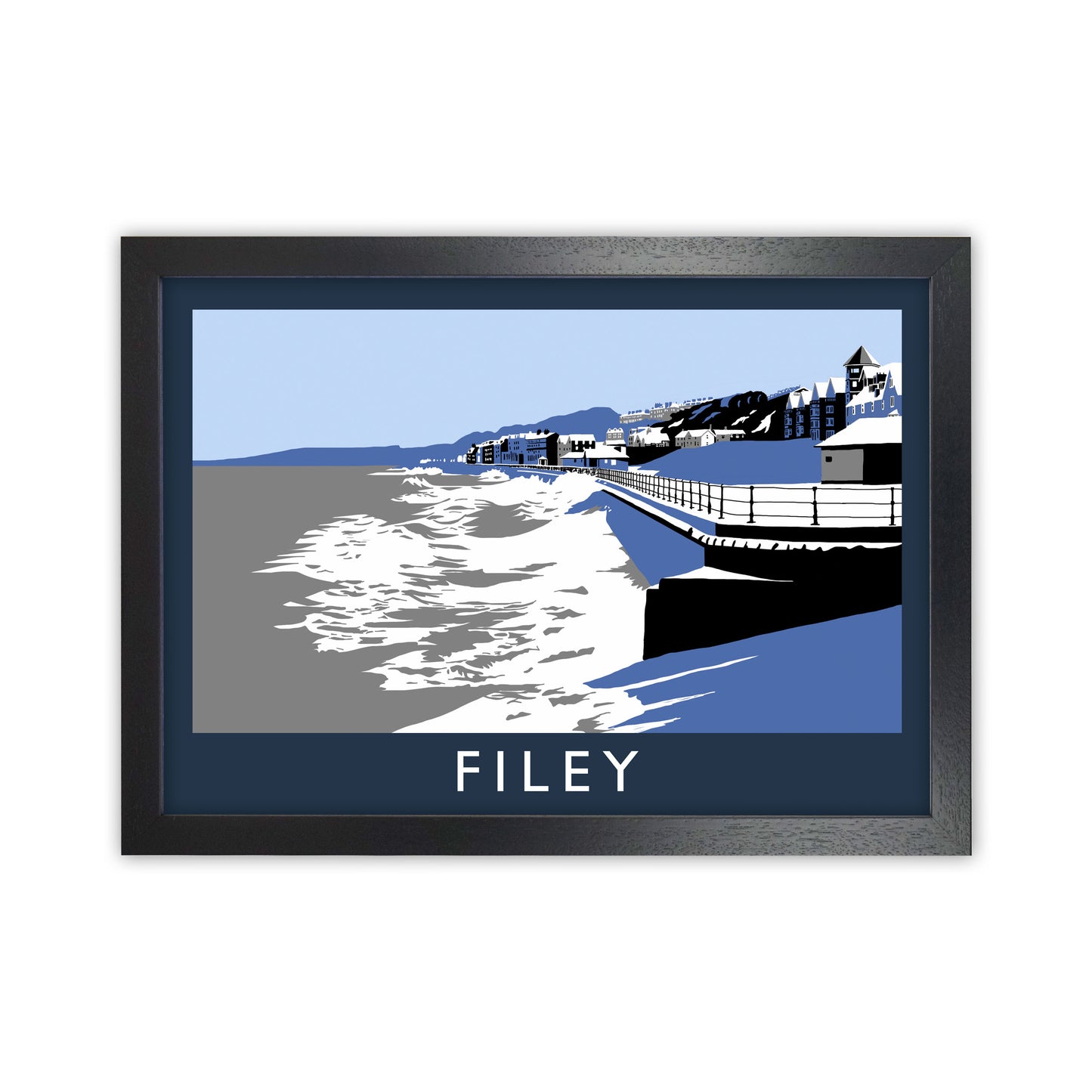 Filey In Snow by Richard O'Neill Black Grain