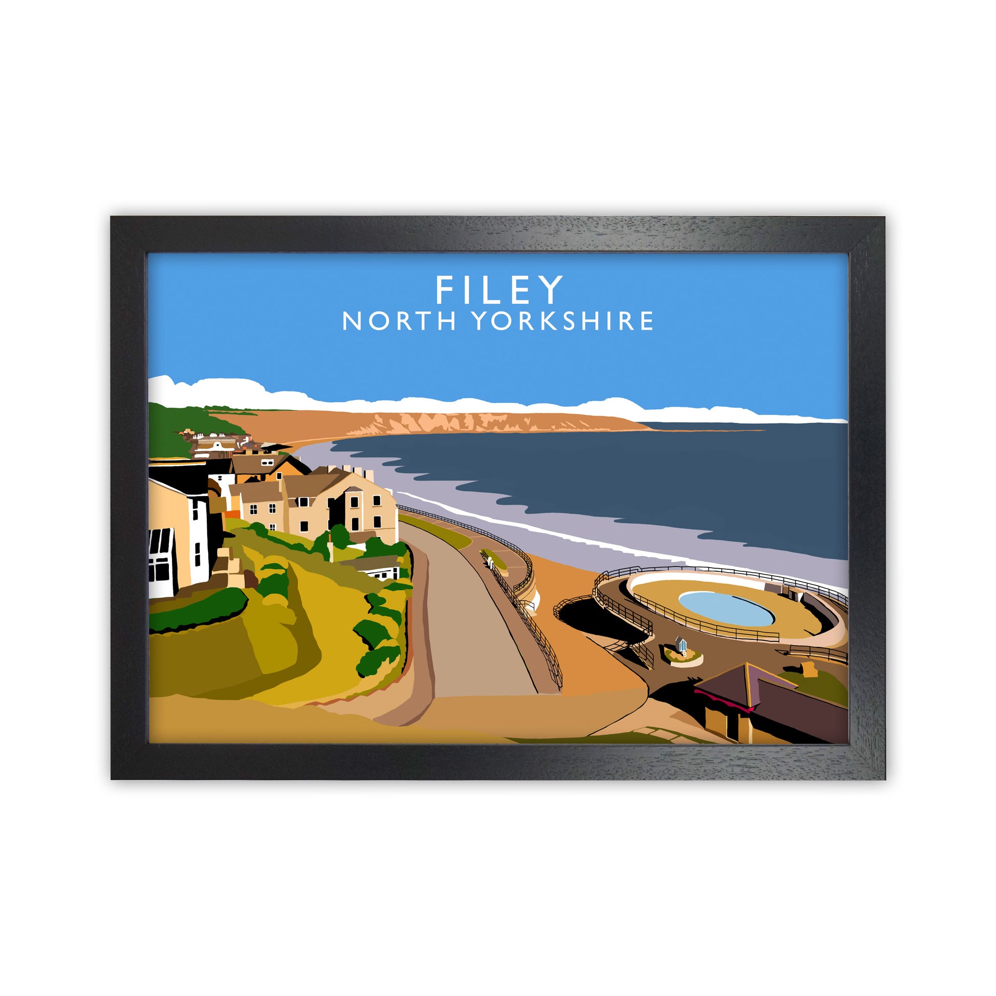 Filey North Yorkshire Art Print by Richard O'Neill Black Grain