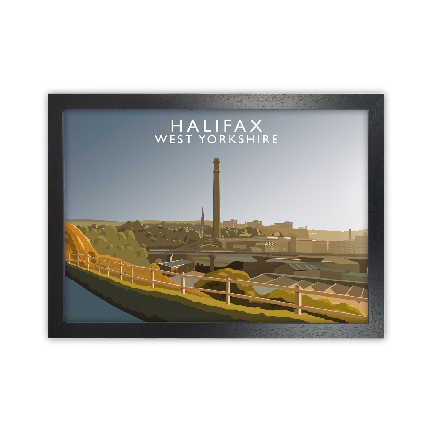 Halifax West Yorkshire Framed Digital Art Print by Richard O'Neill Black Grain