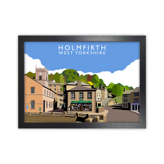 Holmfirth West Yorkshire Framed Digital Art Print by Richard O'Neill Black Grain