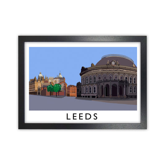 Leeds Digital Art Print by Richard O'Neill, Framed Wall Art Black Grain