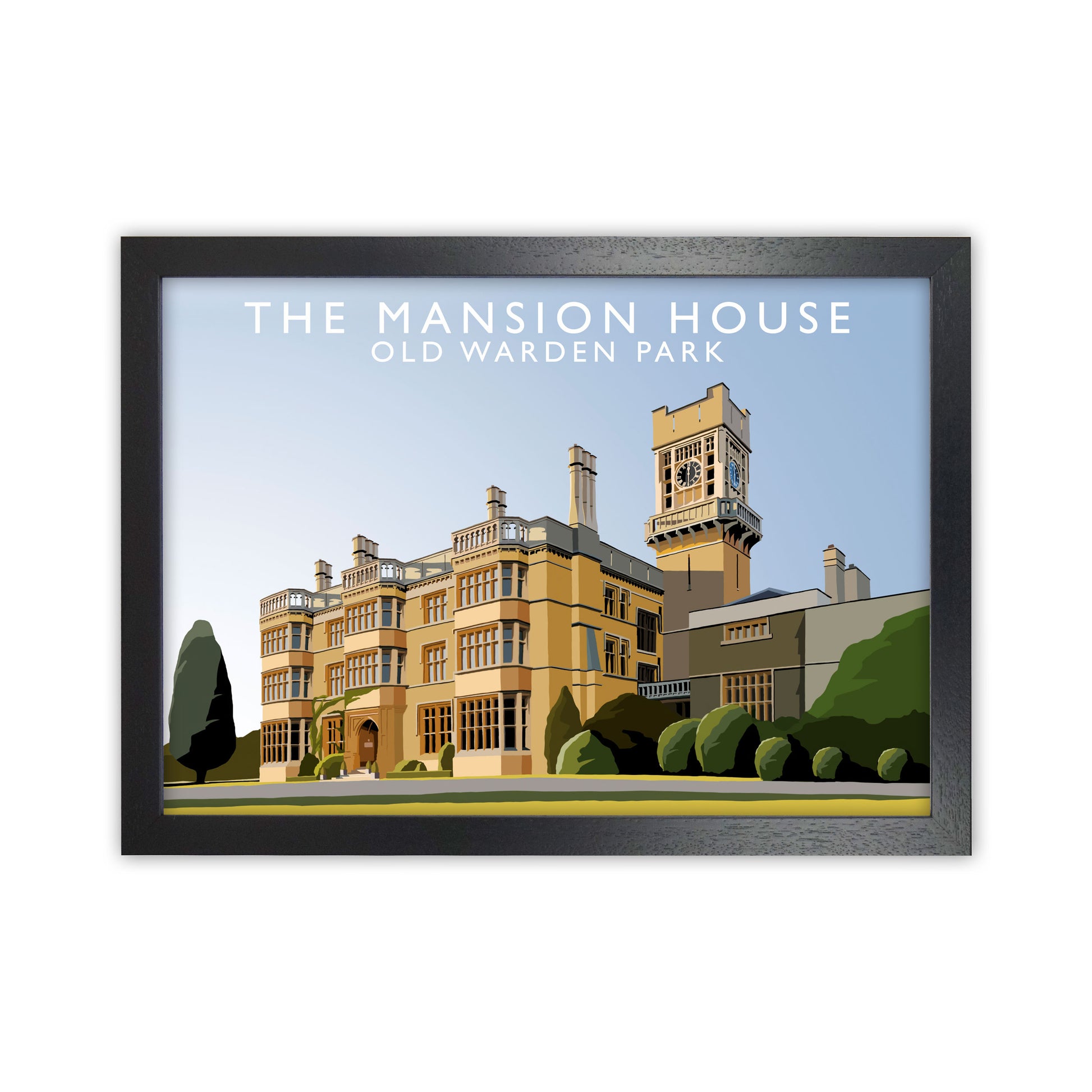 The Mansion House Old Warden Park Travel Art Print by Richard O'Neill Black Grain