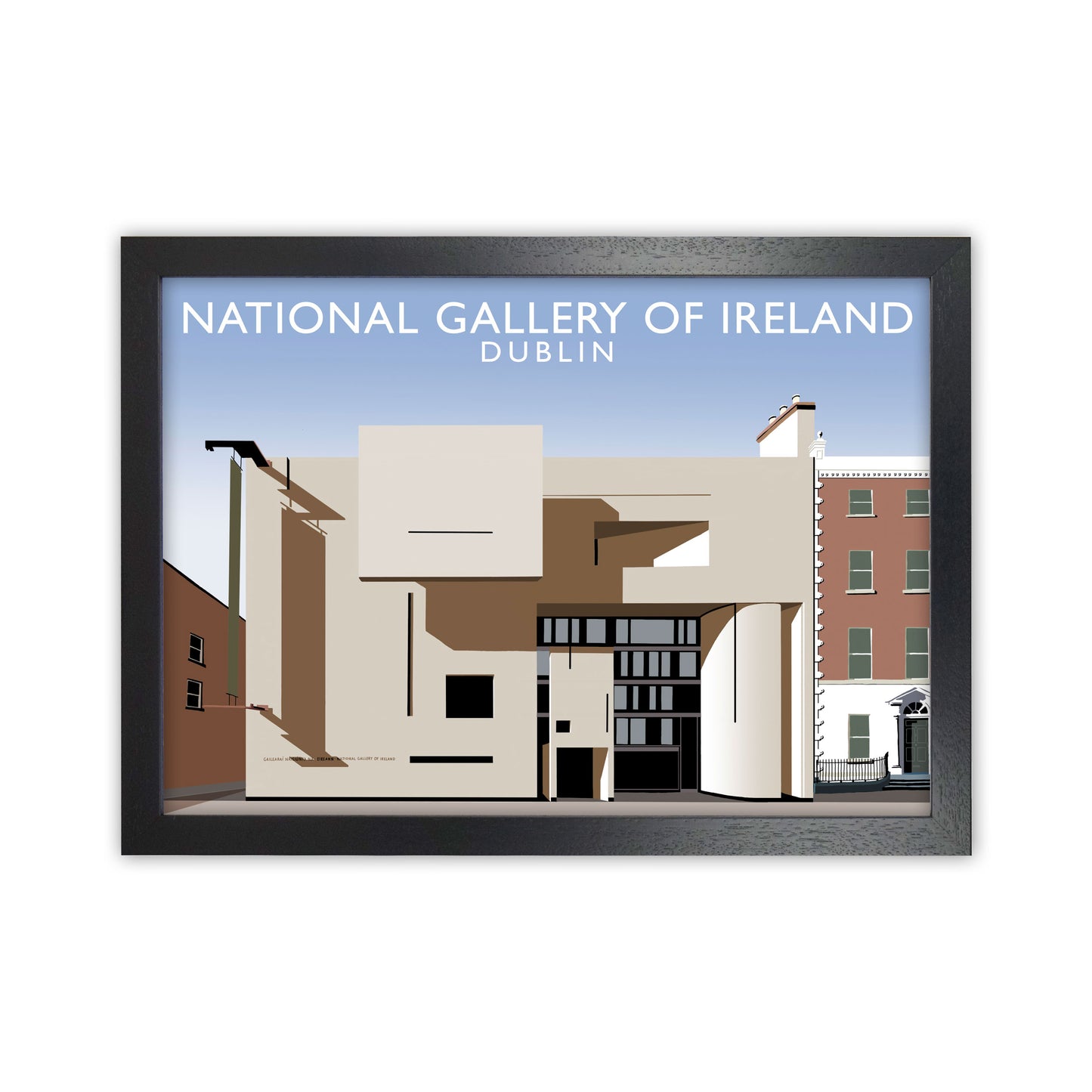 National Gallery of Ireland Travel Art Print by Richard O'Neill Black Grain