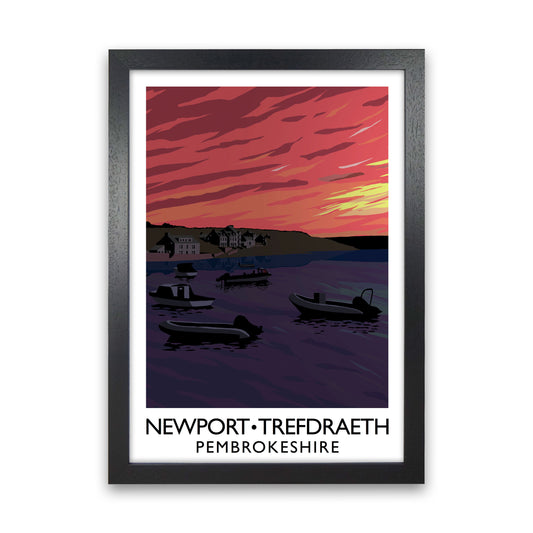 Newport Trefdraeth Pembrokeshire Portrait Travel Art Print by Richard O'Neill Black Grain