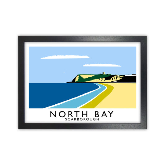 North Bay Scarborough Travel Art Print by Richard O'Neill, Framed Wall Art Black Grain