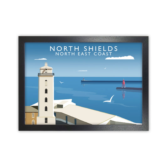 North Shields East Coast Travel Art Print by Richard O'Neill Black Grain