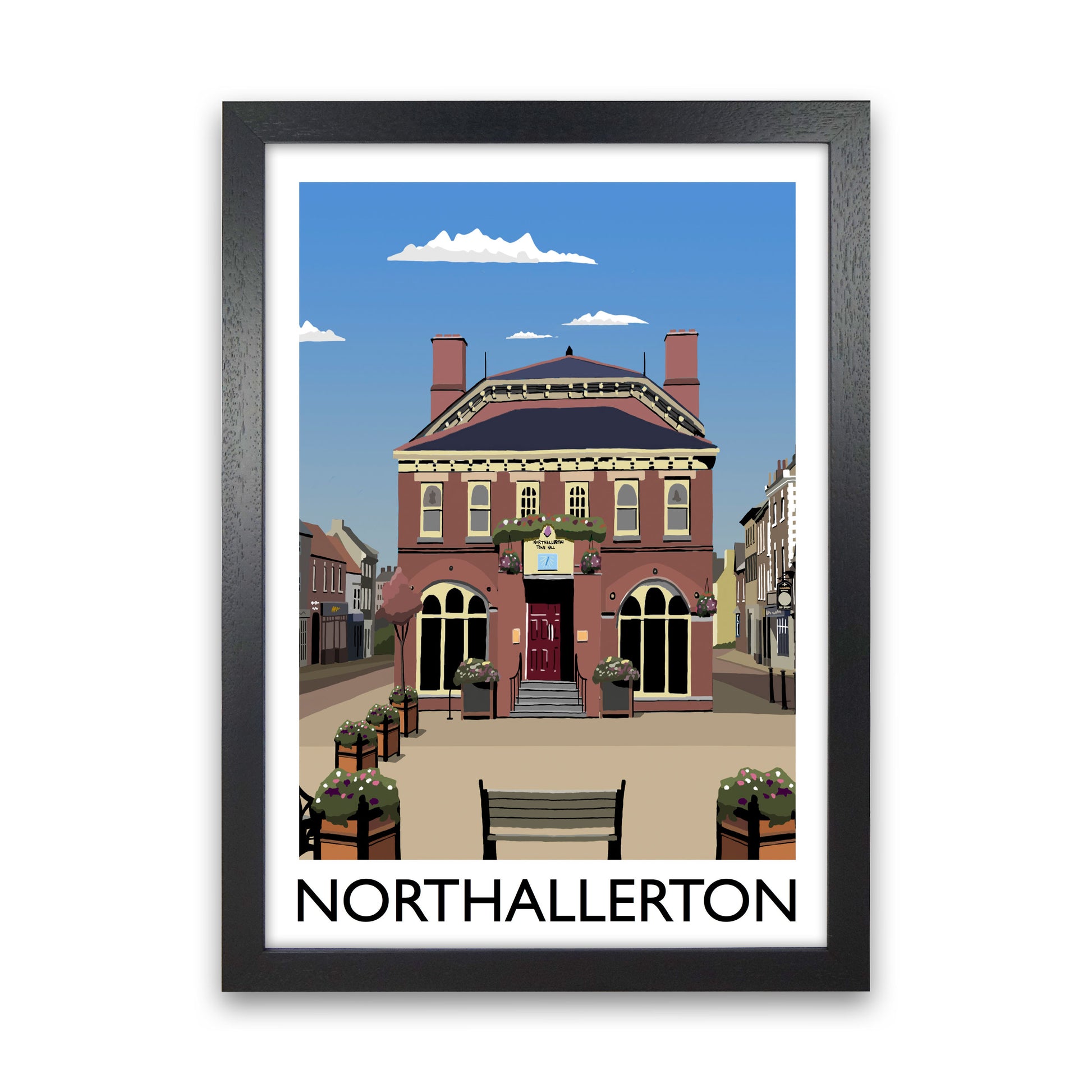 Northallerton2 Portrait  Travel Art Print by Richard O'Neill, Framed Wall Art Black Grain