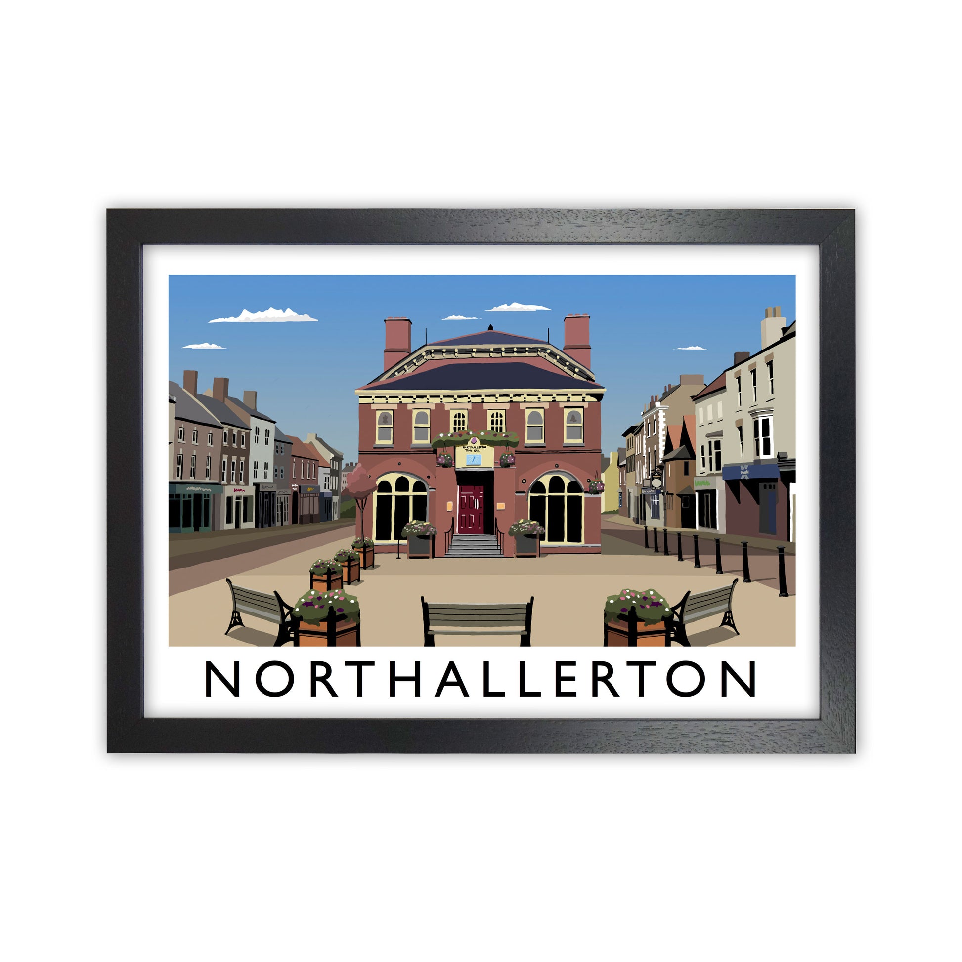 Northallerton2 Framed Digital Art Print by Richard O'Neill Black Grain