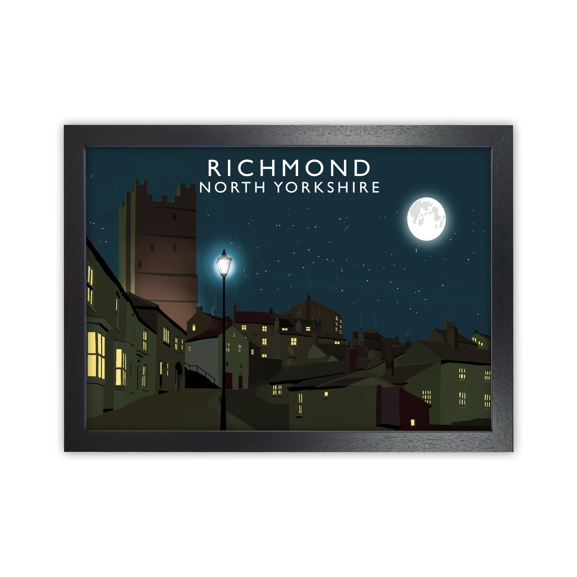 Richmond North Yorkshire Travel Art Print by Richard O'Neill Black Grain