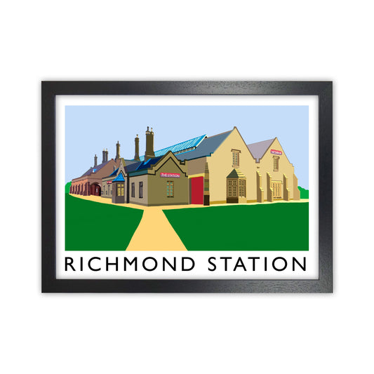 Richmond Station Travel Art Print by Richard O'Neill, Framed Wall Art Black Grain