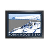 Robin Hood's Bay In Snow Travel Art Print by Richard O'Neill, Framed Wall Art