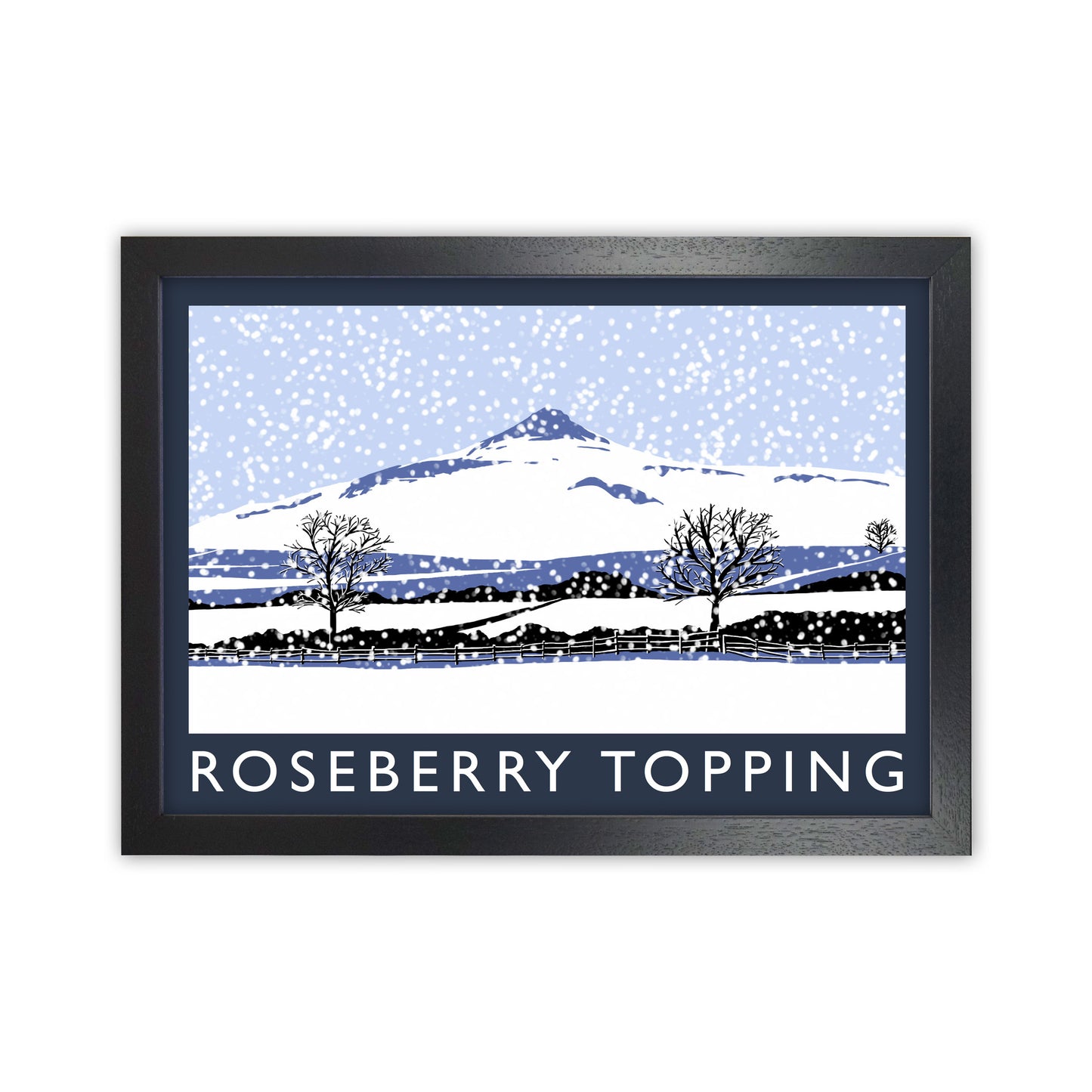 Roseberry Topping Digital Art Print by Richard O'Neill, Framed Wall Art Black Grain