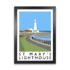St Mary's Lighthouse Portrait Travel Art Print by Richard O'Neill