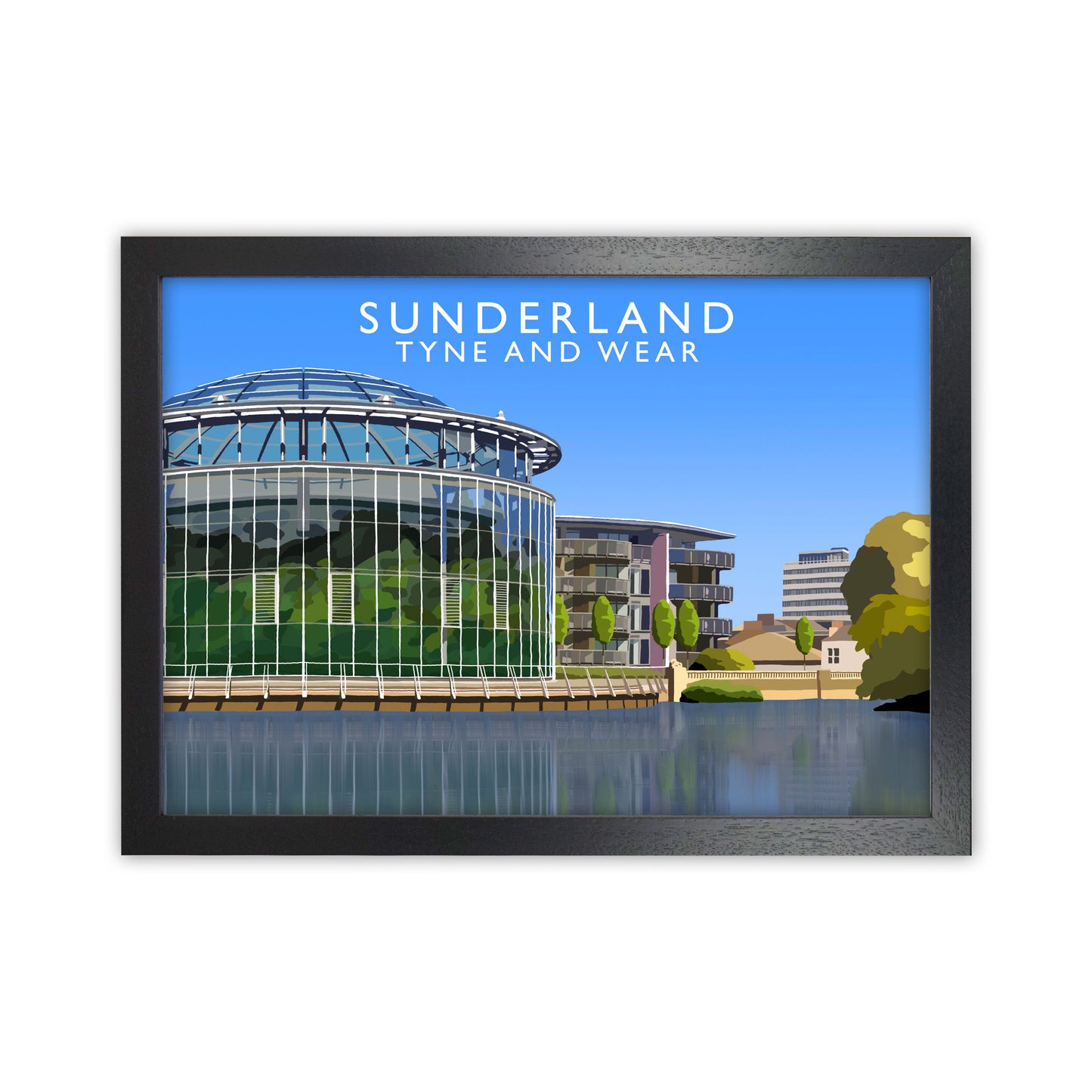 Sunderland Tyne and Wear Travel Art Print by Richard O'Neill Black Grain