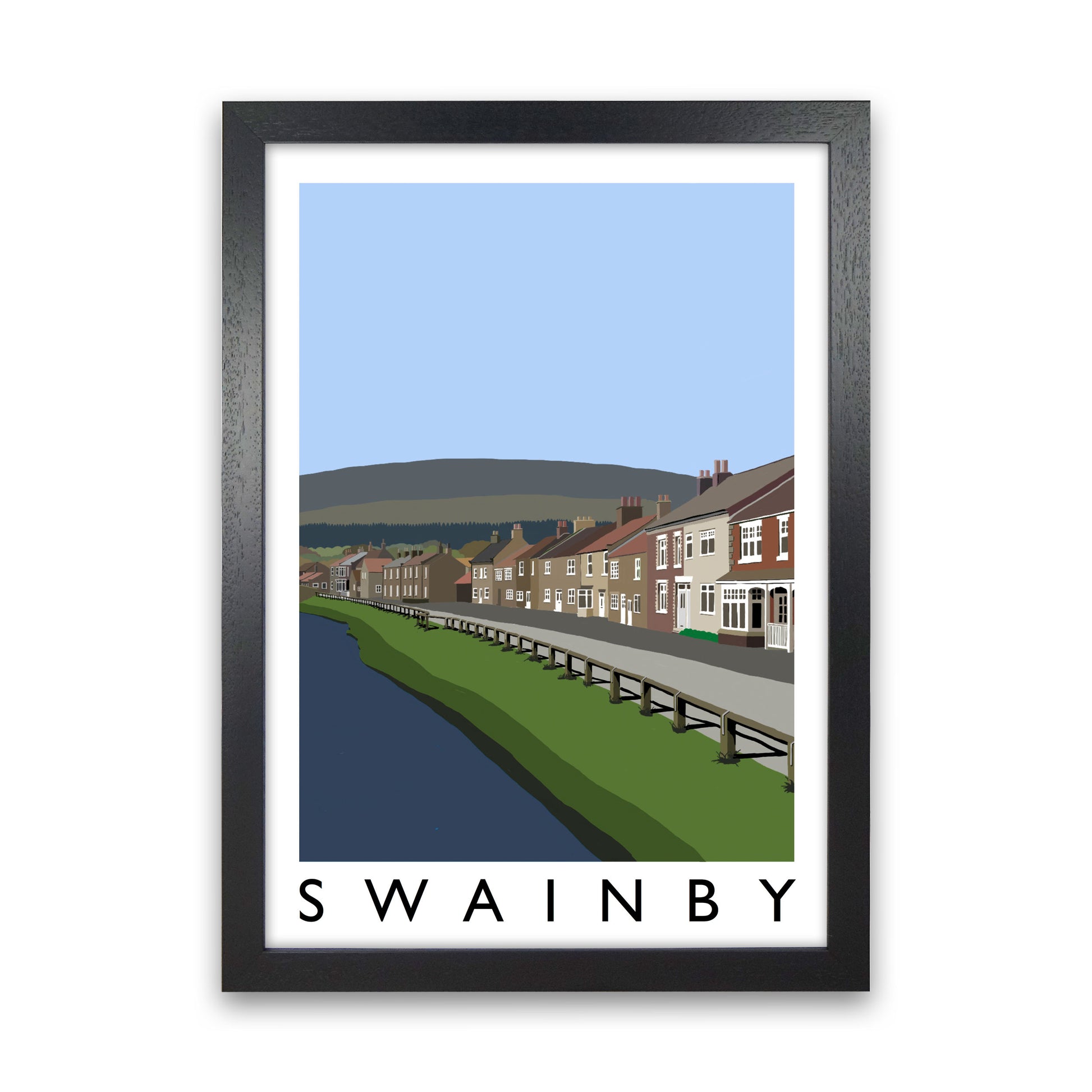 Swainby Digital Art Print by Richard O'Neill, Framed Wall Art Black Grain