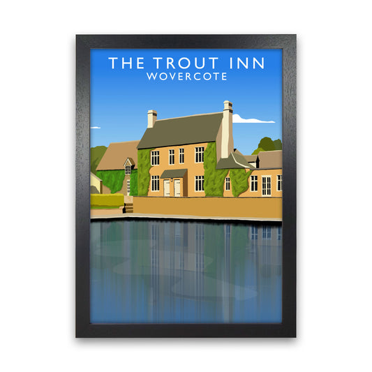 The Trout Inn Portrait Wolvercote Travel Art Print by Richard O'Neill Black Grain