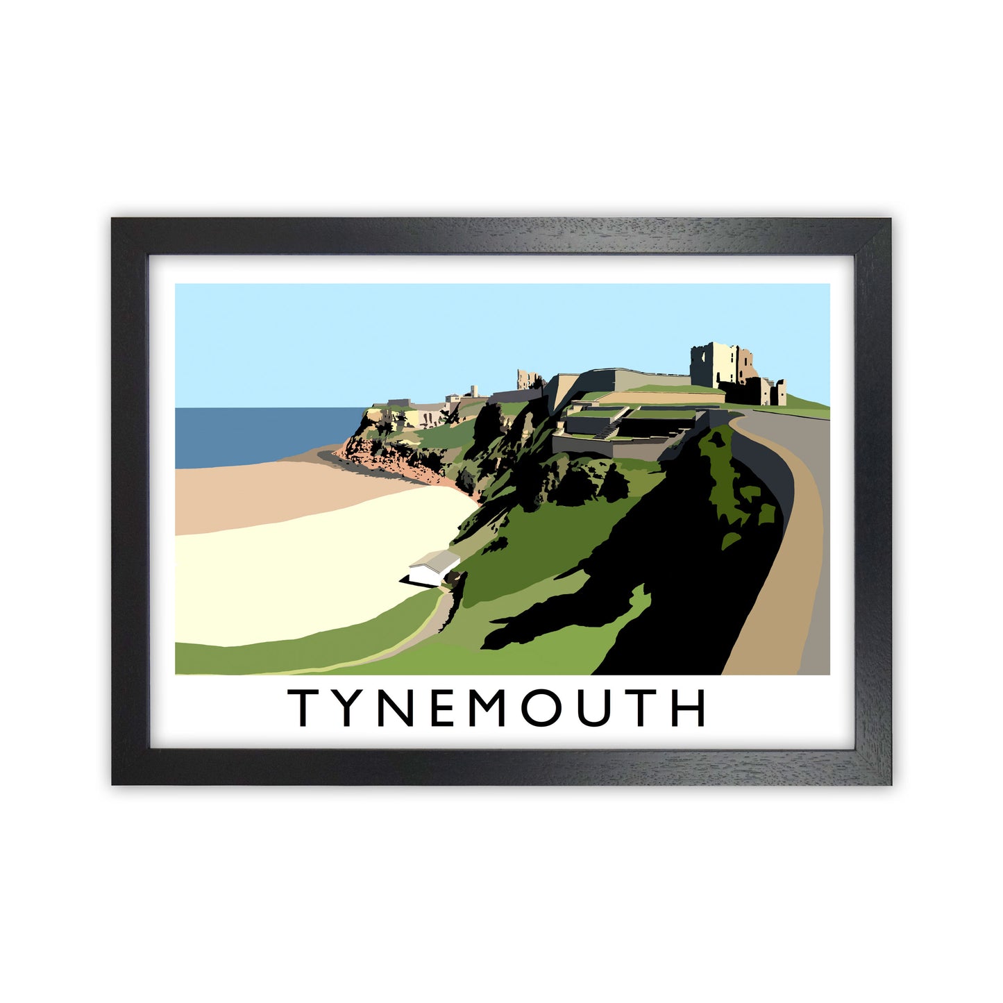 Tynemouth Framed Digital Art Print by Richard O'Neill Black Grain