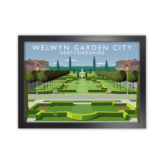 Welwyn Garden City Hertfordshire Travel Art Print by Richard O'Neill Black Grain