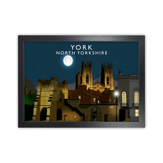 York Travel Art Print by Richard O'Neill, Framed Wall Art Black Grain