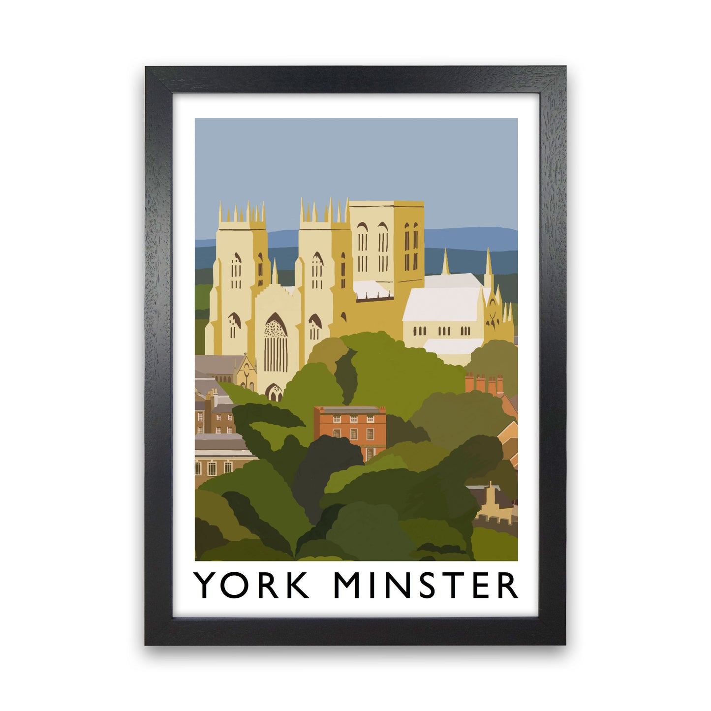 York Minster Framed Digital Art Print by Richard O'Neill Black Grain