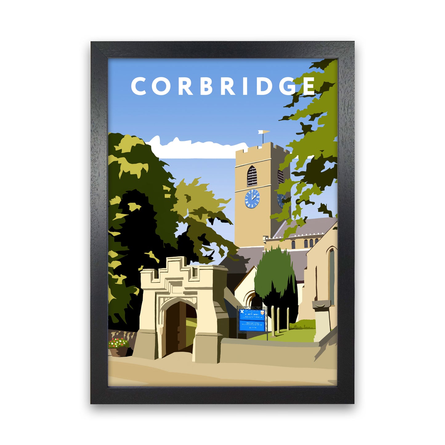 Corbridge Framed Digital Art Print by Richard O'Neill Black Grain