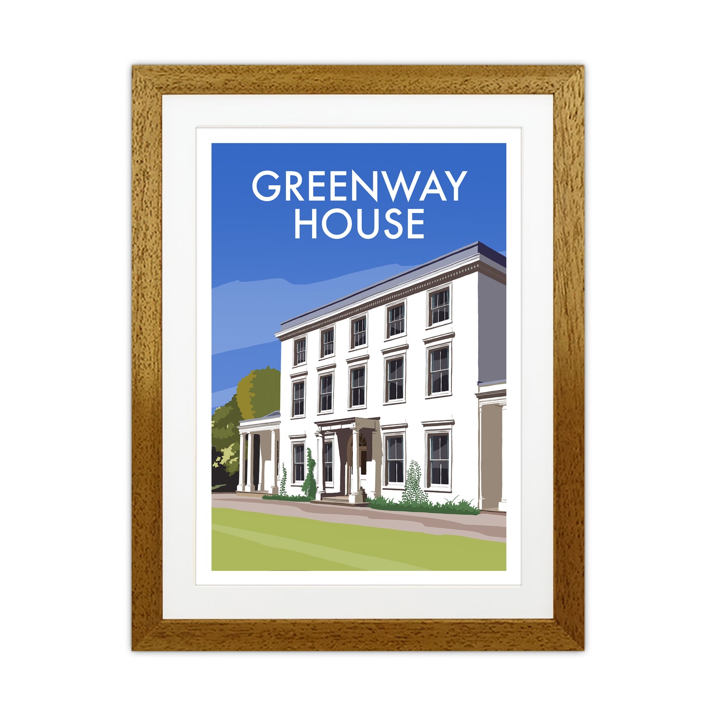 Greenway House Portrait Art Print by Richard O'Neill Oak Grain