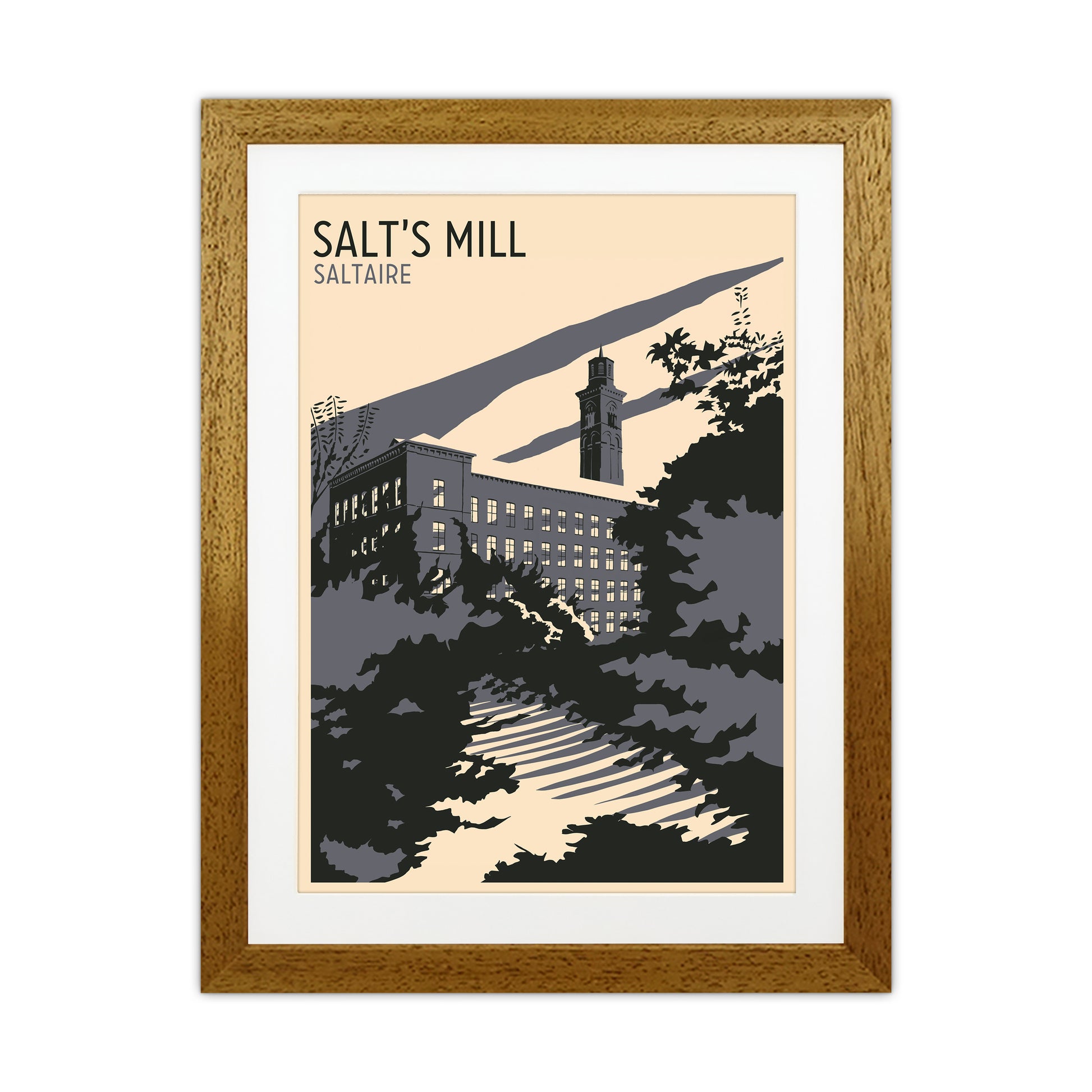 Salt's Mill, Saltaire Travel Art Print by Richard O'Neill Oak Grain