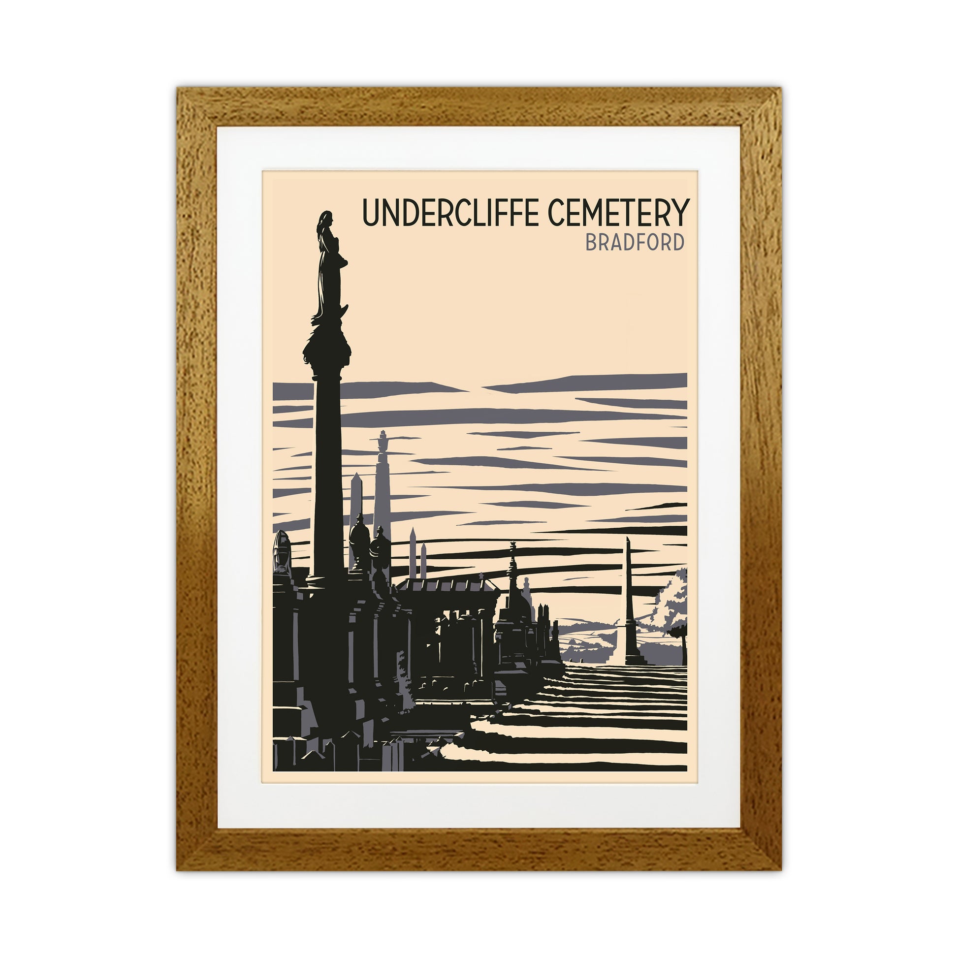 Undercliffe Cemetery portrait copy Travel Art Print by Richard O'Neill Oak Grain