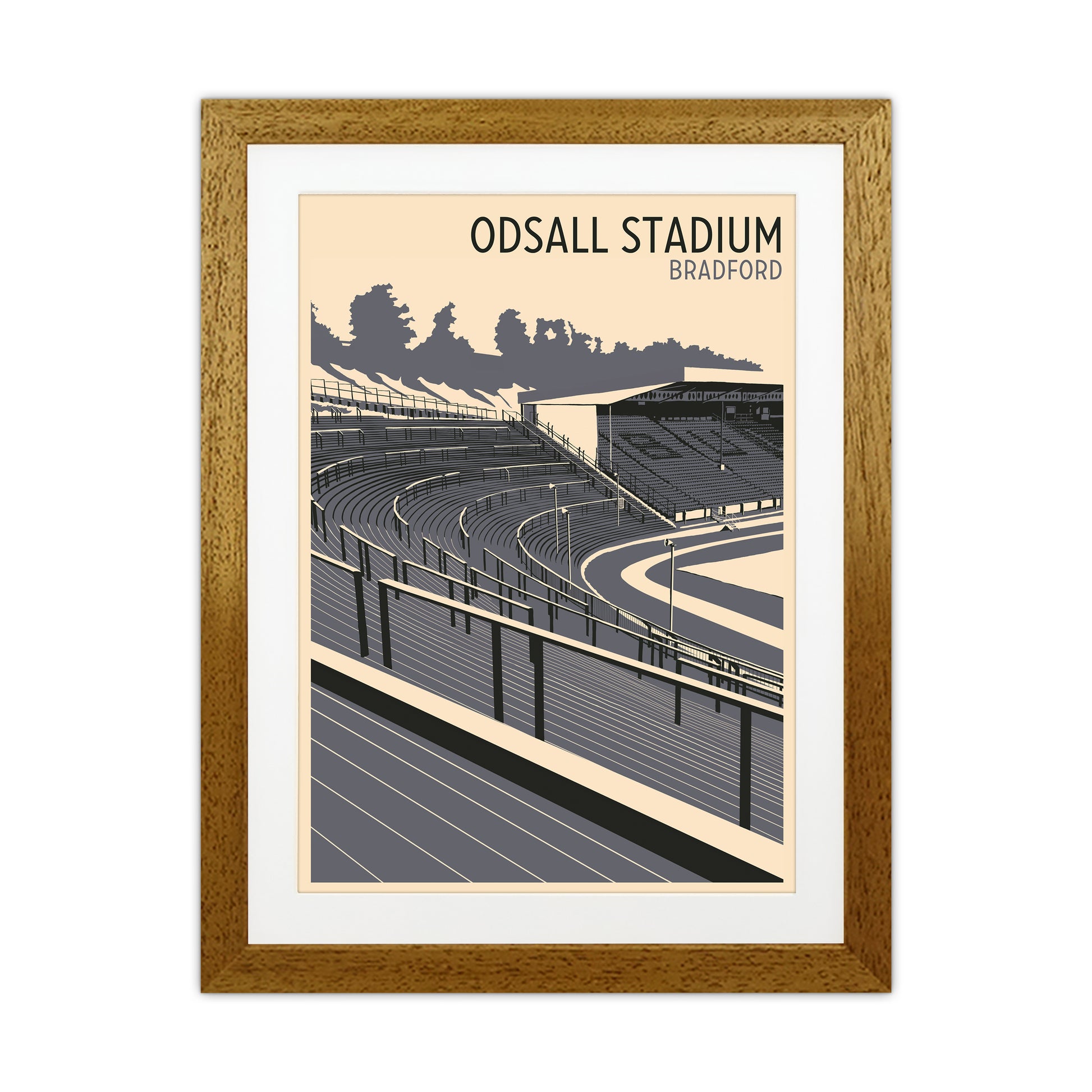 Odsal Stadium, Bradford Travel Art Print by Richard O'Neill Oak Grain