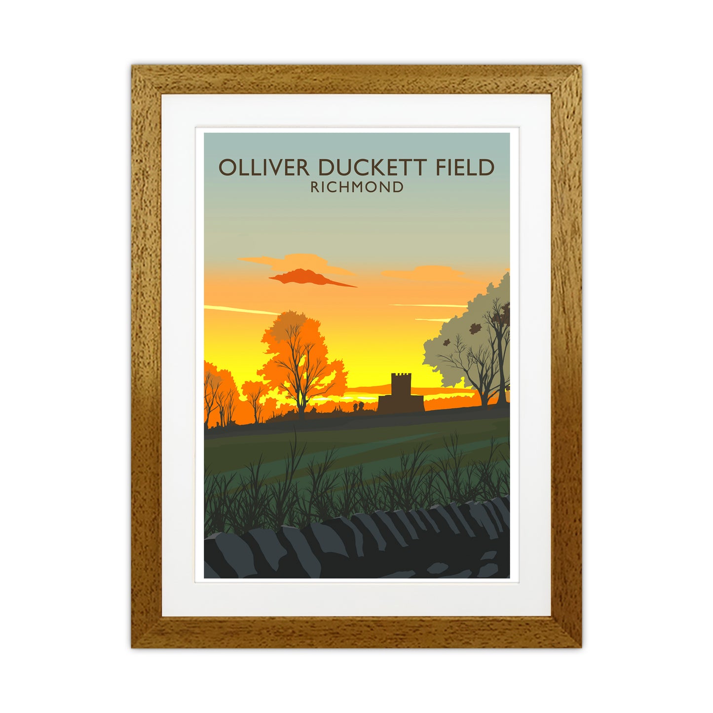 Olliver Duckett Field Portrait Travel Art Print by Richard O'Neill Oak Grain