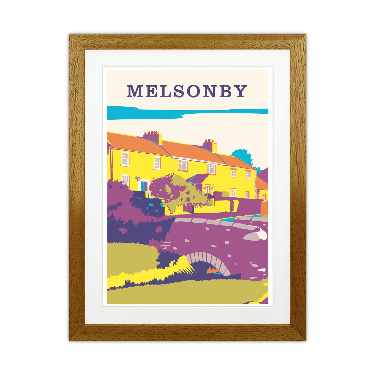 Melsonby Portrait Travel Art Print by Richard O'Neill Oak Grain