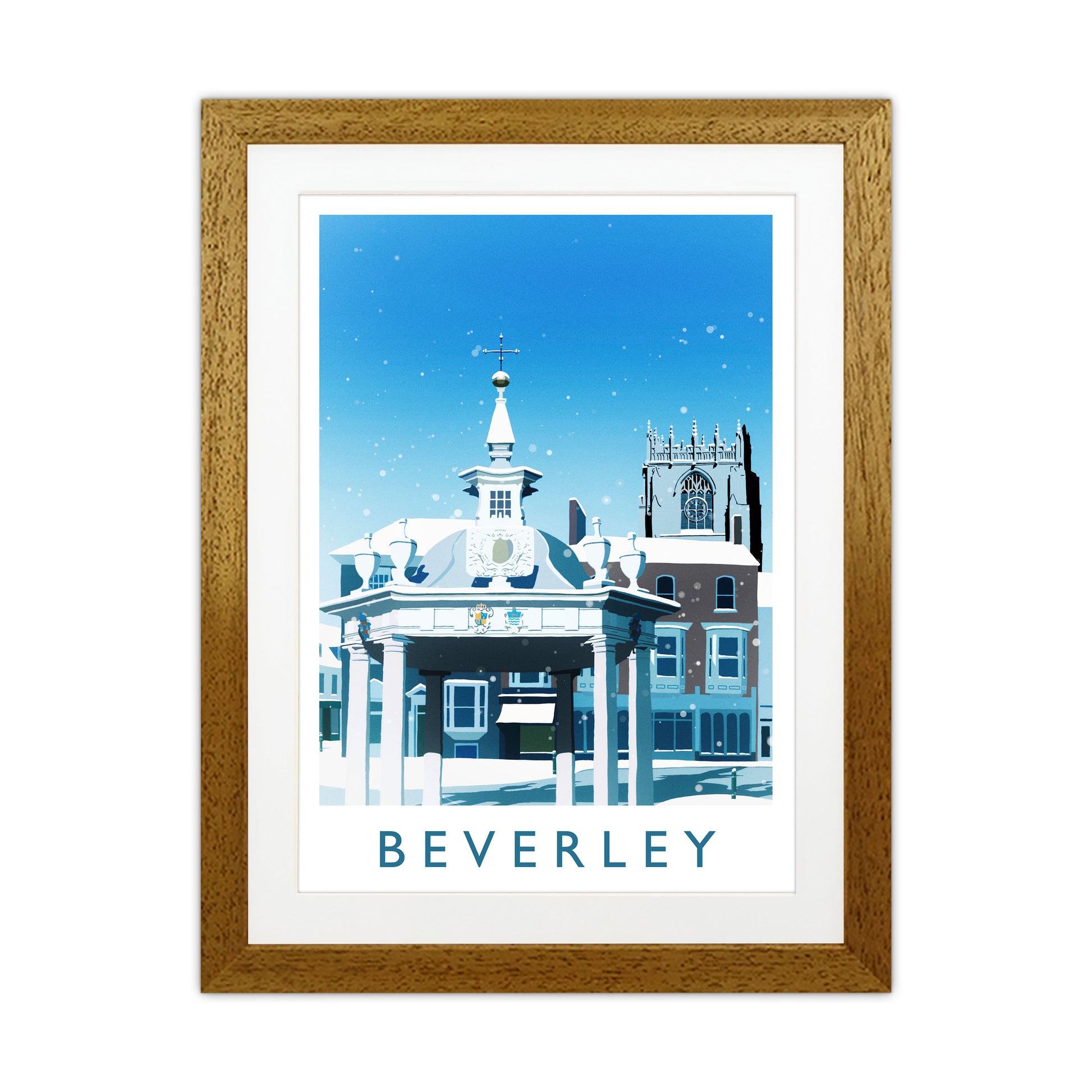 Beverley (Snow) 2 portrait Travel Art Print by Richard O'Neill Oak Grain