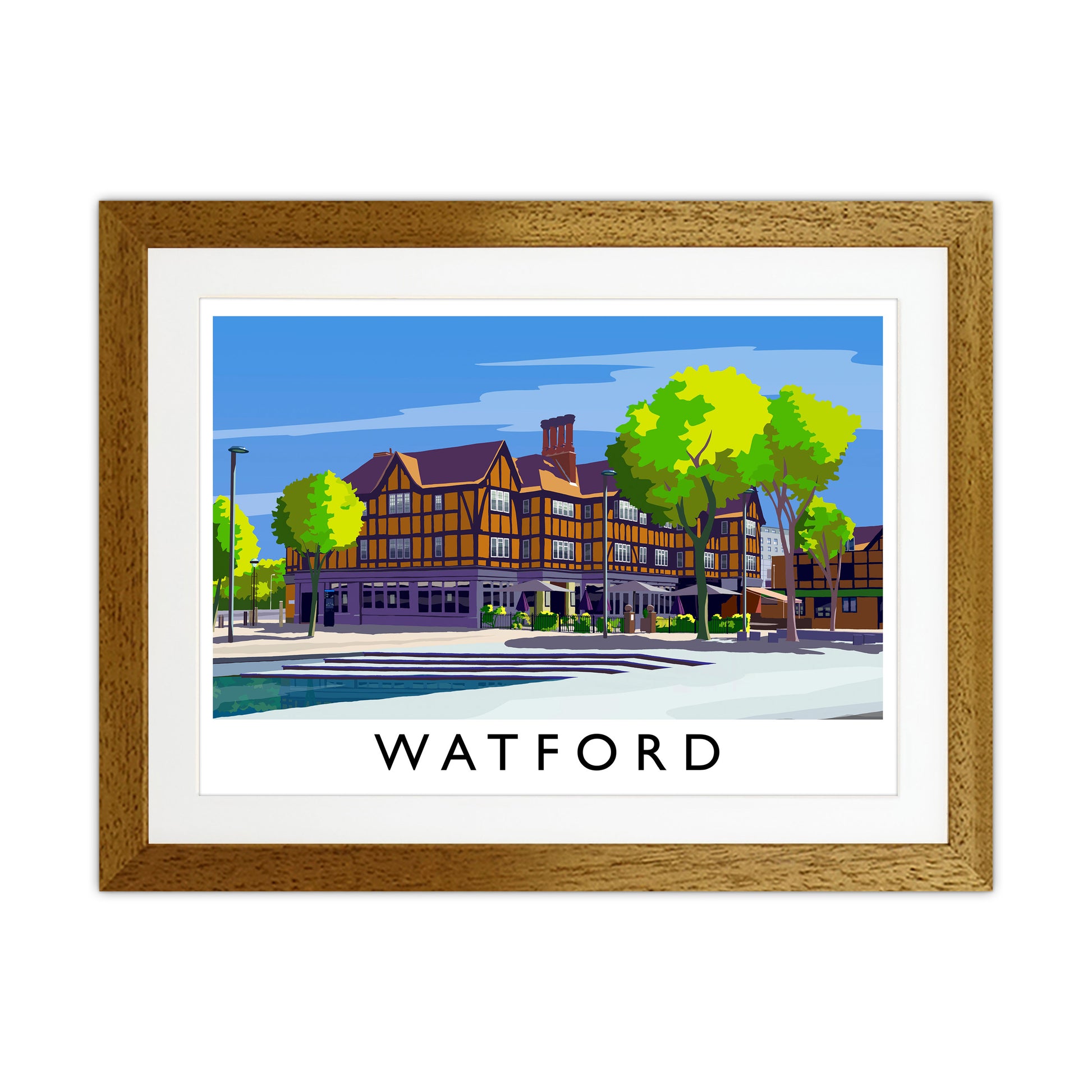 Watford 2 Travel Art Print by Richard O'Neill Oak Grain