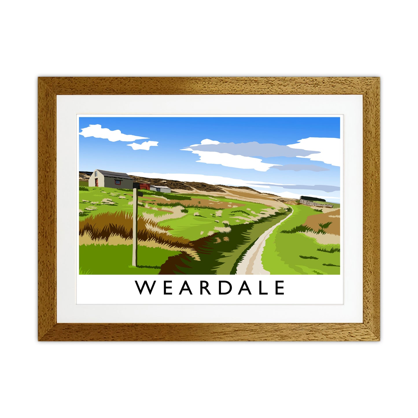 Weardale Travel Art Print by Richard O'Neill Oak Grain