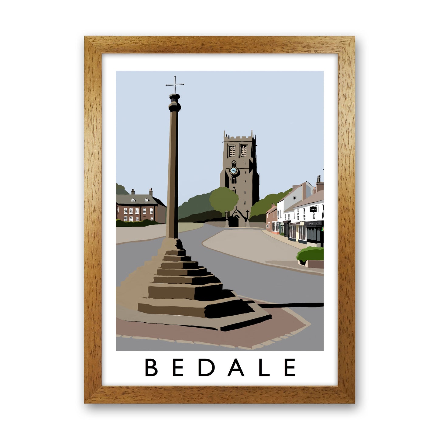 Bedale Framed Digital Art Print by Richard O'Neill Oak Grain